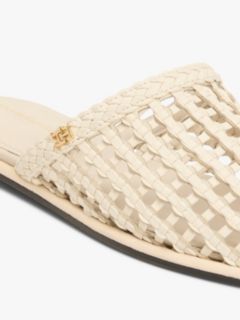 Open-Weave Flat Mule — Soft Cream 6