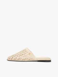 Open-Weave Flat Mule — Soft Cream 7