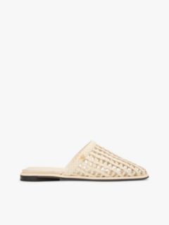 Open-Weave Flat Mule — Soft Cream 1