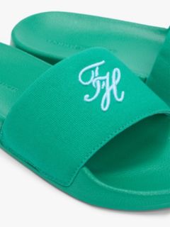 Embroidered Script Monogram Pool Slide — Jade Wink 6