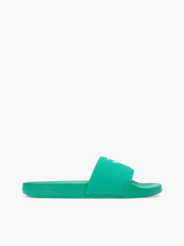 Embroidered Script Monogram Pool Slide — Jade Wink