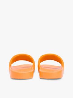 Embroidered Script Monogram Pool Slide — Orange Hype 4