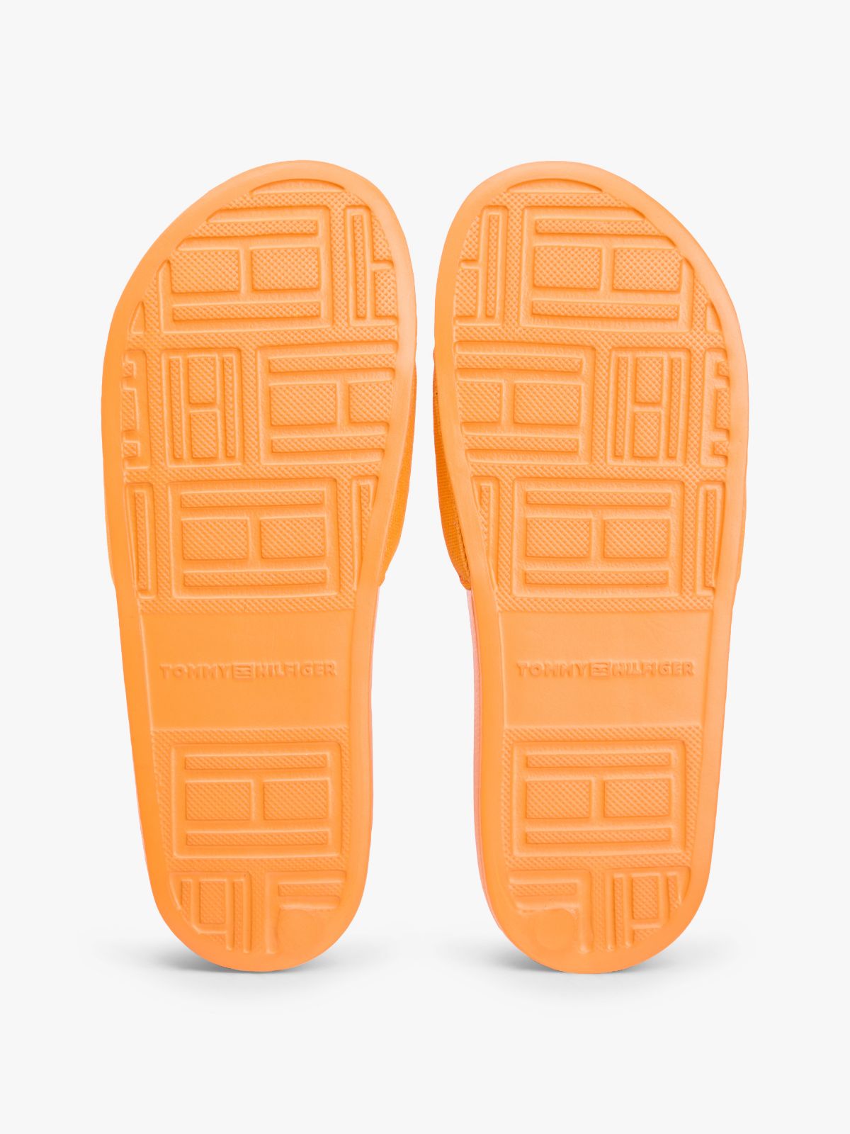 Embroidered Script Monogram Pool Slide — Orange Hype