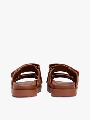Nubuck Leather Double-Strap Slide Sandal | Tommy Hilfiger USA