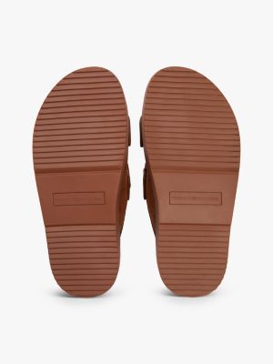 Nubuck Leather Double-Strap Slide Sandal | Tommy Hilfiger USA