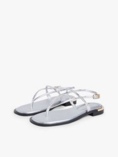 Metallic Leather Sandal — Silver 2