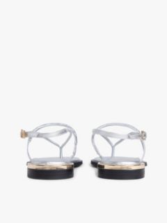 Metallic Leather Sandal — Silver 4
