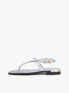 Metallic Leather Sandal — Silver 7