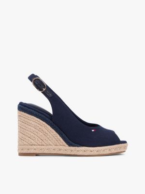 Slingback Wedge Espadrille Sandal, Space Blue