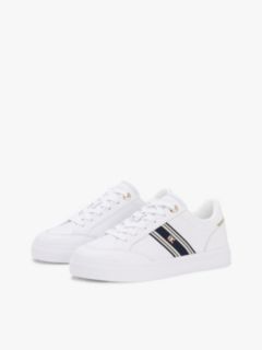 Webbing Stripe Leather Cupsole Sneaker — White 2