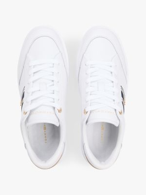 Женские кроссовки Tommy Hilfiger Webbing Stripe Leather Cupsole, цвет: Белый — фото 3