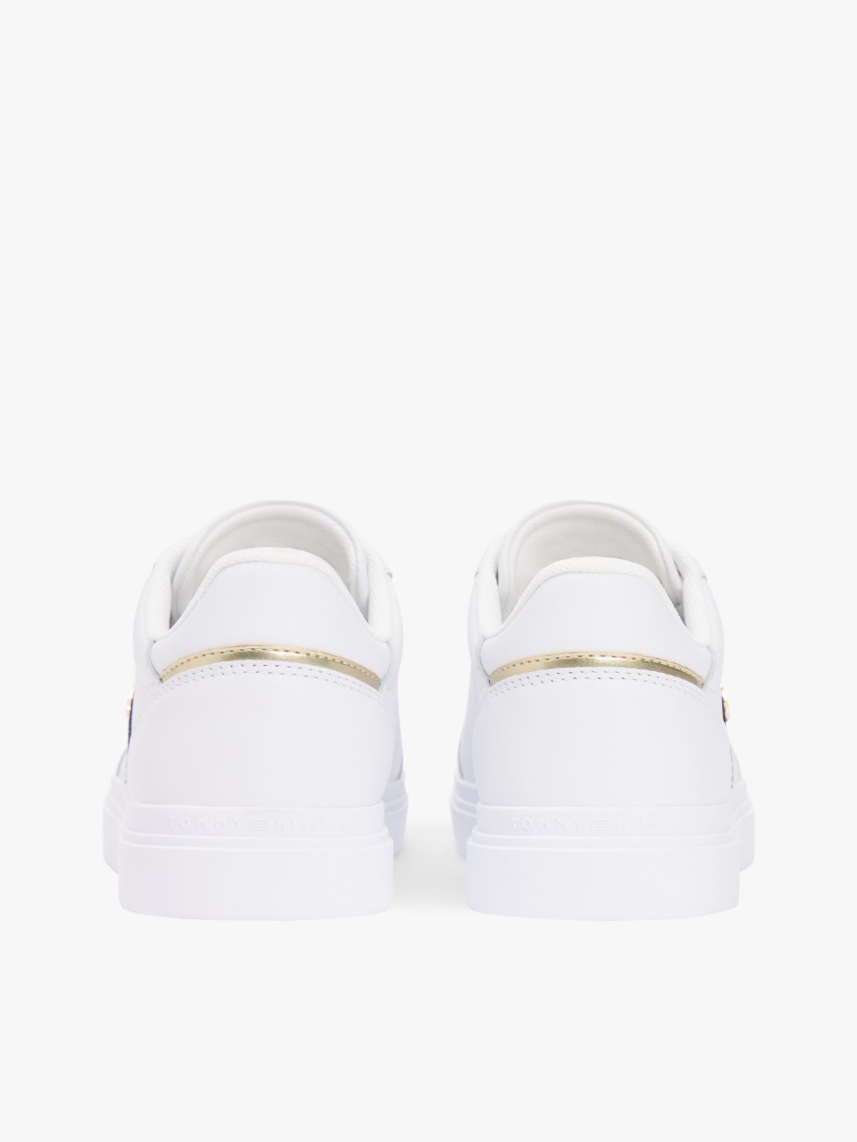 Webbing Stripe Leather Cupsole Sneaker — White
