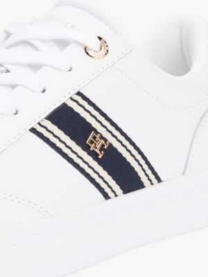 Женские кроссовки Tommy Hilfiger Webbing Stripe Leather Cupsole, цвет: Белый — фото 6