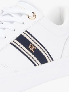 Webbing Stripe Leather Cupsole Sneaker — White 6