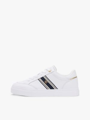 Женские кроссовки Tommy Hilfiger Webbing Stripe Leather Cupsole, цвет: Белый — фото 7