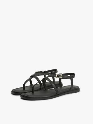 Женские сандалии Tommy Hilfiger Buckled Leather Sandal, цвет: Чёрный — фото 2
