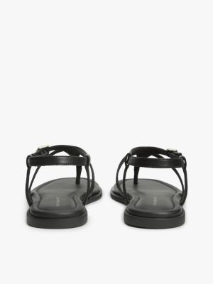 Женские сандалии Tommy Hilfiger Buckled Leather Sandal, цвет: Чёрный — фото 4
