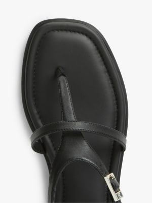Женские сандалии Tommy Hilfiger Buckled Leather Sandal, цвет: Чёрный — фото 6