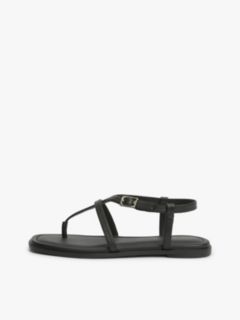Buckled Leather Sandal — Black 7