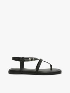 Buckled Leather Sandal — Black 1