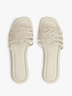 Script Monogram Leather Slide Sandal — Classic Beige 3
