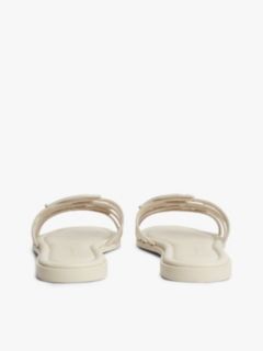 Script Monogram Leather Slide Sandal — Classic Beige 4