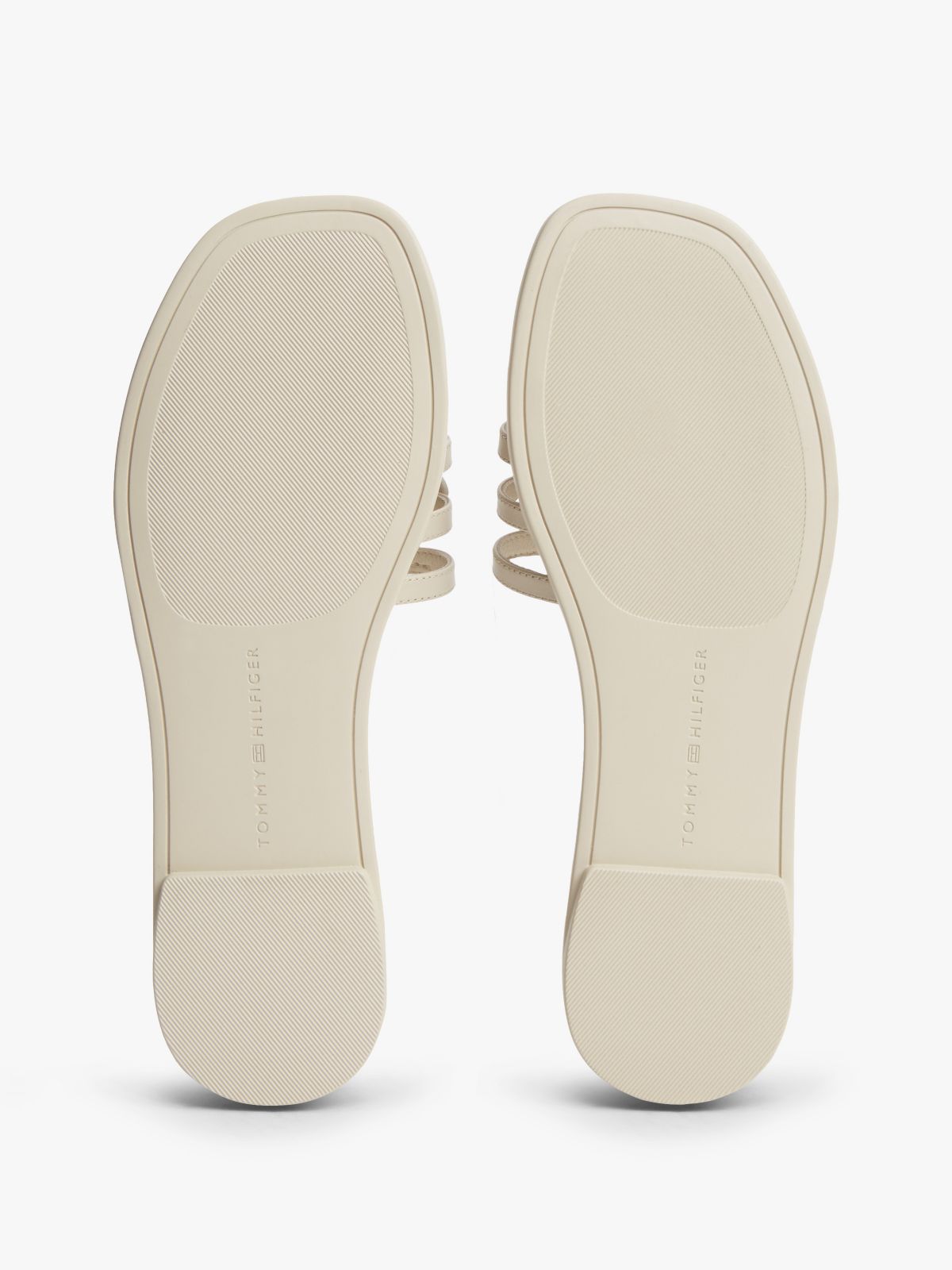 Script Monogram Leather Slide Sandal — Classic Beige