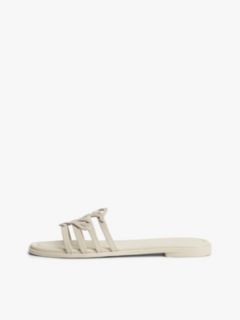 Script Monogram Leather Slide Sandal — Classic Beige 7