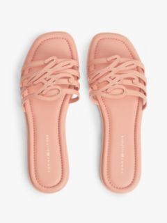 Script Monogram Leather Slide Sandal — Porcelain Pink 3