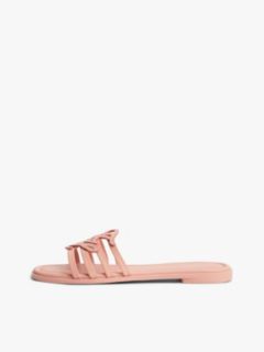 Script Monogram Leather Slide Sandal — Porcelain Pink 7