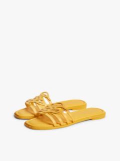 Script Monogram Leather Slide Sandal — Yellow Arch 2