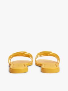 Script Monogram Leather Slide Sandal — Yellow Arch 4