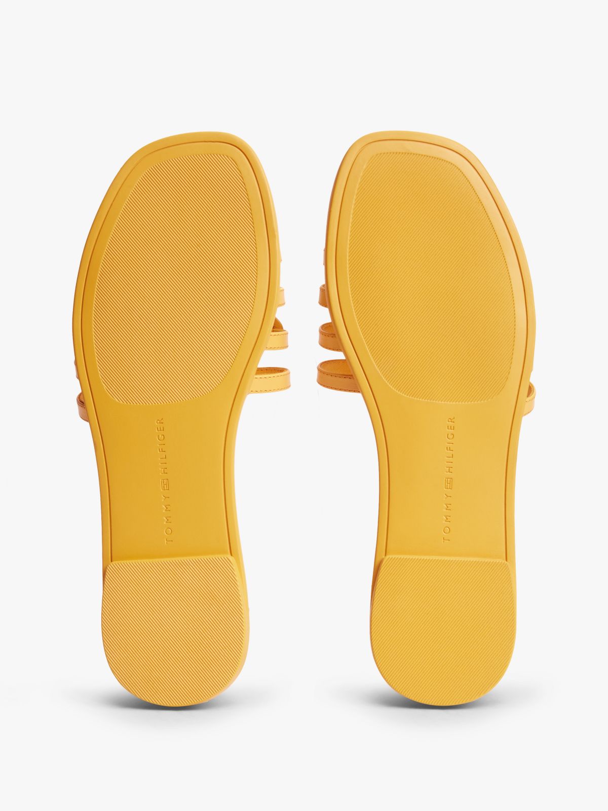 Script Monogram Leather Slide Sandal — Yellow Arch