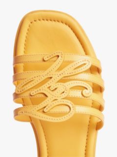 Script Monogram Leather Slide Sandal — Yellow Arch 6