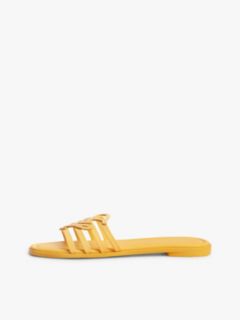 Script Monogram Leather Slide Sandal — Yellow Arch 7