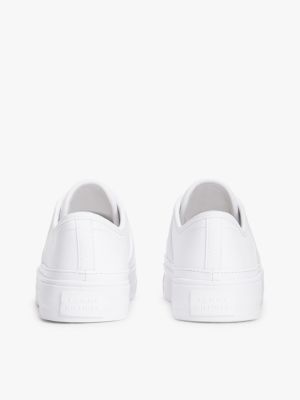 Женские кроссовки Tommy Hilfiger Pebbled Leather Platform, цвет: Белый — фото 4