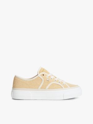 Contrast Canvas Platform Sneaker, Trench
