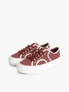 Contrast Canvas Platform Sneaker — Velvet Maroon 2