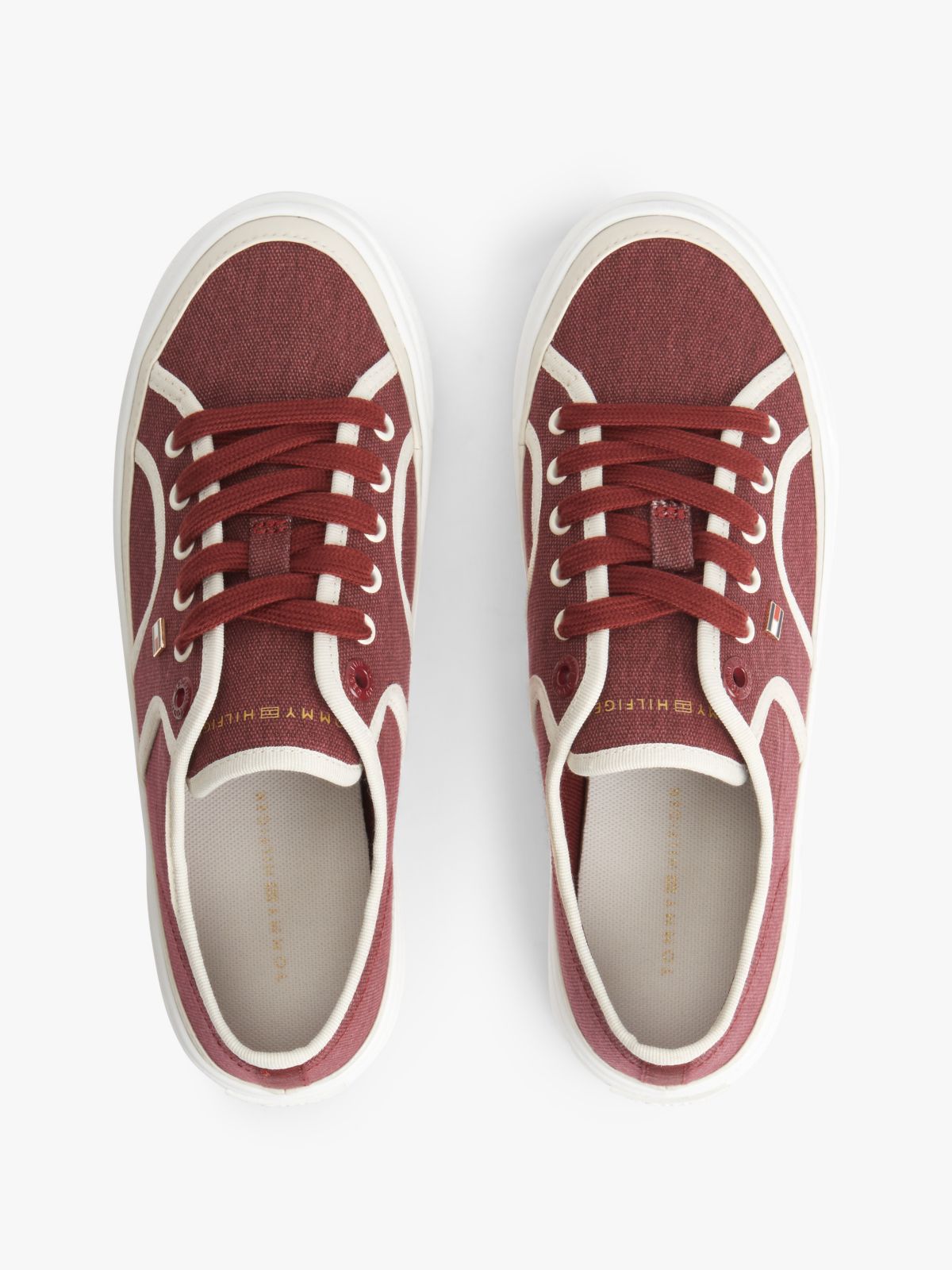 Contrast Canvas Platform Sneaker — Velvet Maroon