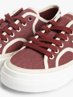 Contrast Canvas Platform Sneaker — Velvet Maroon 6