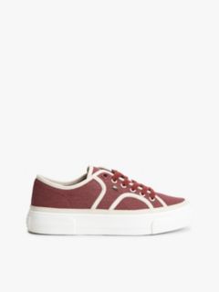 Contrast Canvas Platform Sneaker — Velvet Maroon 1