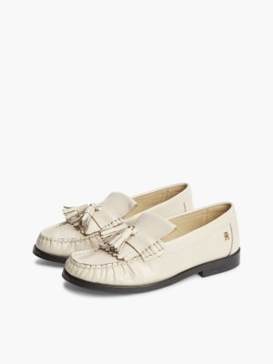 Женские туфли Tommy Hilfiger Shiny Leather Tassel Loafer, цвет: Бежевый — фото 2