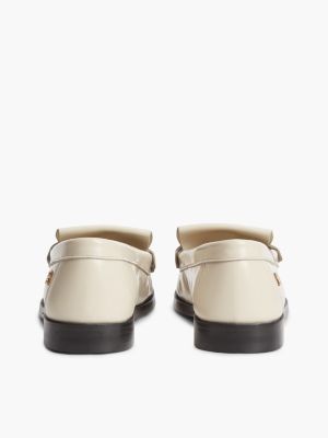 Женские туфли Tommy Hilfiger Shiny Leather Tassel Loafer, цвет: Бежевый — фото 4