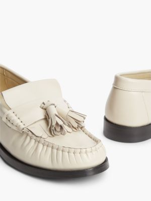 Женские туфли Tommy Hilfiger Shiny Leather Tassel Loafer, цвет: Бежевый — фото 6