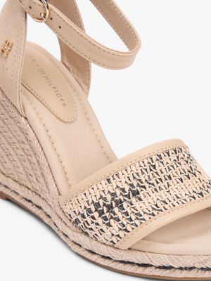 Женские сандалии Tommy Hilfiger Raffia Wedge Espadrille Sandal, цвет: Натуральный / Чёрный — фото 6