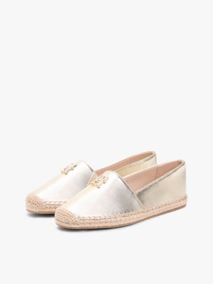 Женские сандалии Tommy Hilfiger TH Monogram Metallic Leather Espadrille, цвет: Золотой — фото 2
