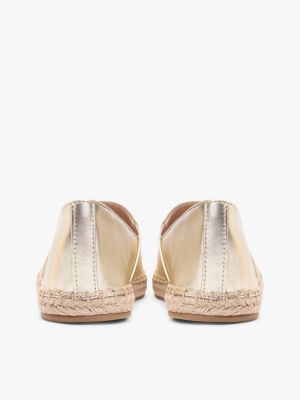Женские сандалии Tommy Hilfiger TH Monogram Metallic Leather Espadrille, цвет: Золотой — фото 4