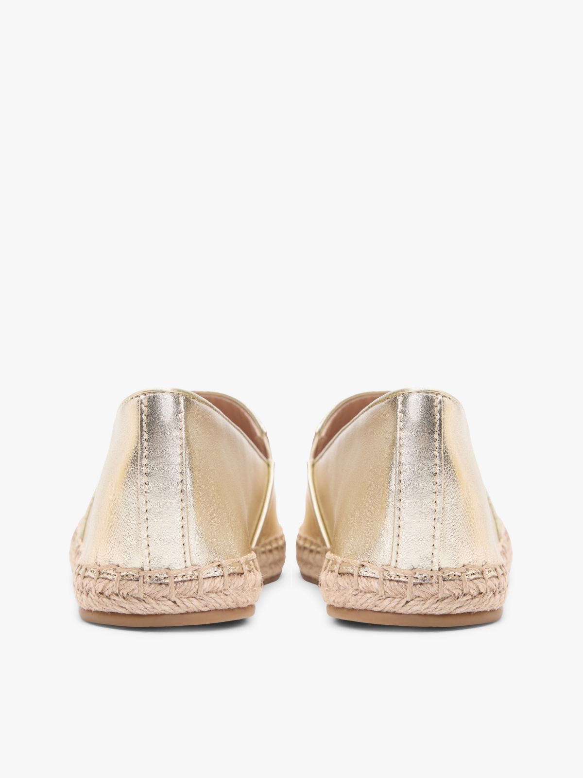 TH Monogram Metallic Leather Espadrille — Gold