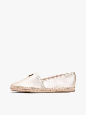 Женские сандалии Tommy Hilfiger TH Monogram Metallic Leather Espadrille, цвет: Золотой — фото 7