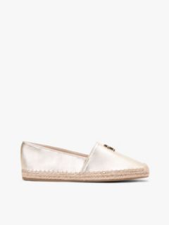 TH Monogram Metallic Leather Espadrille — Gold 1